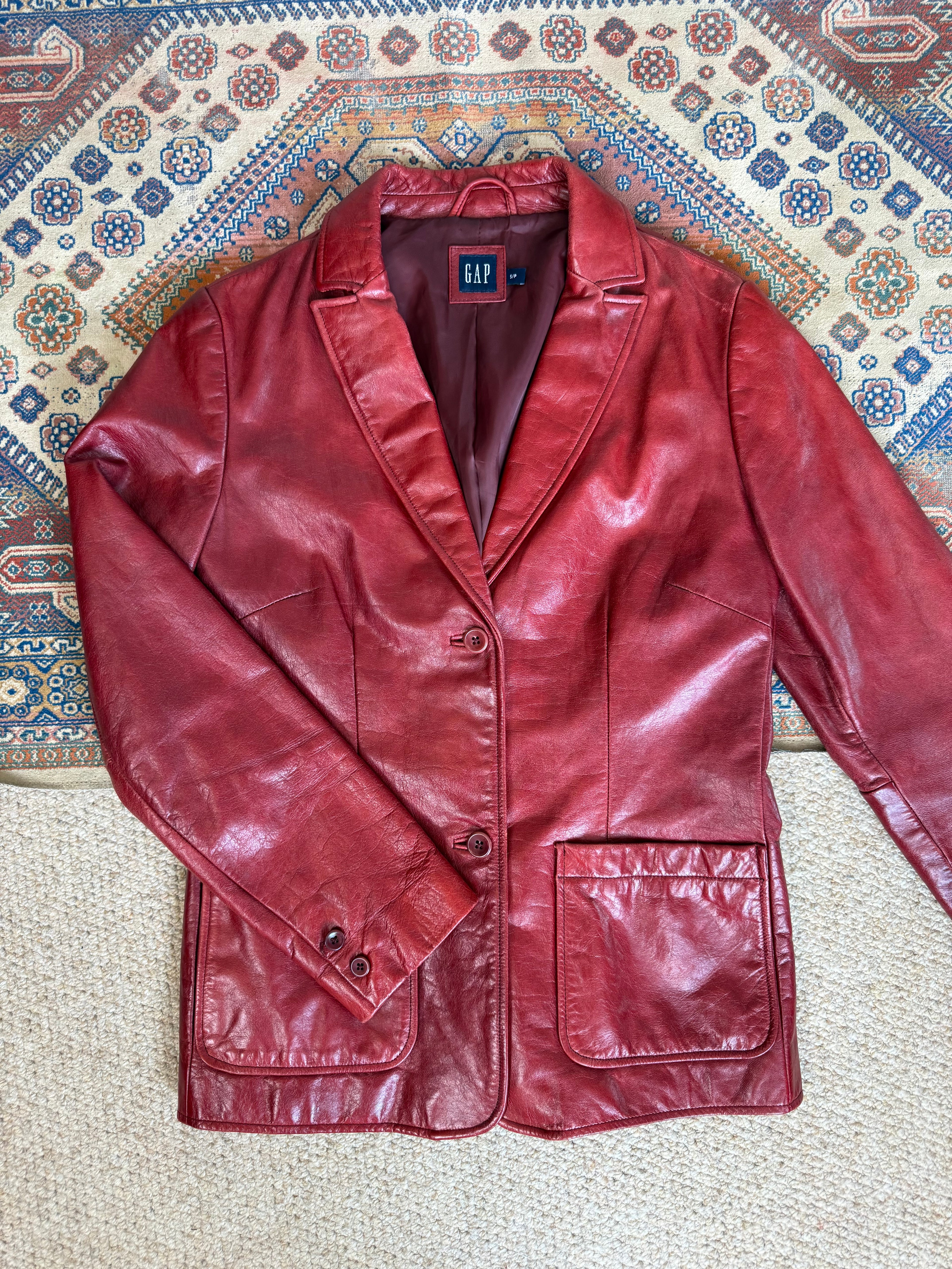 90's Y2K Red Racer Leather Jacket