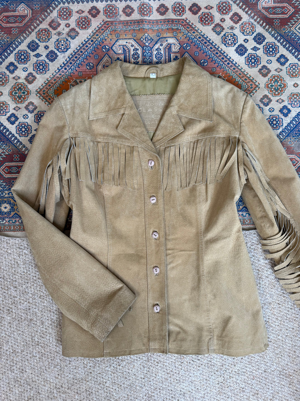 Suede Festival Vintage Leather Jacket in Tan – Western Boho Chic