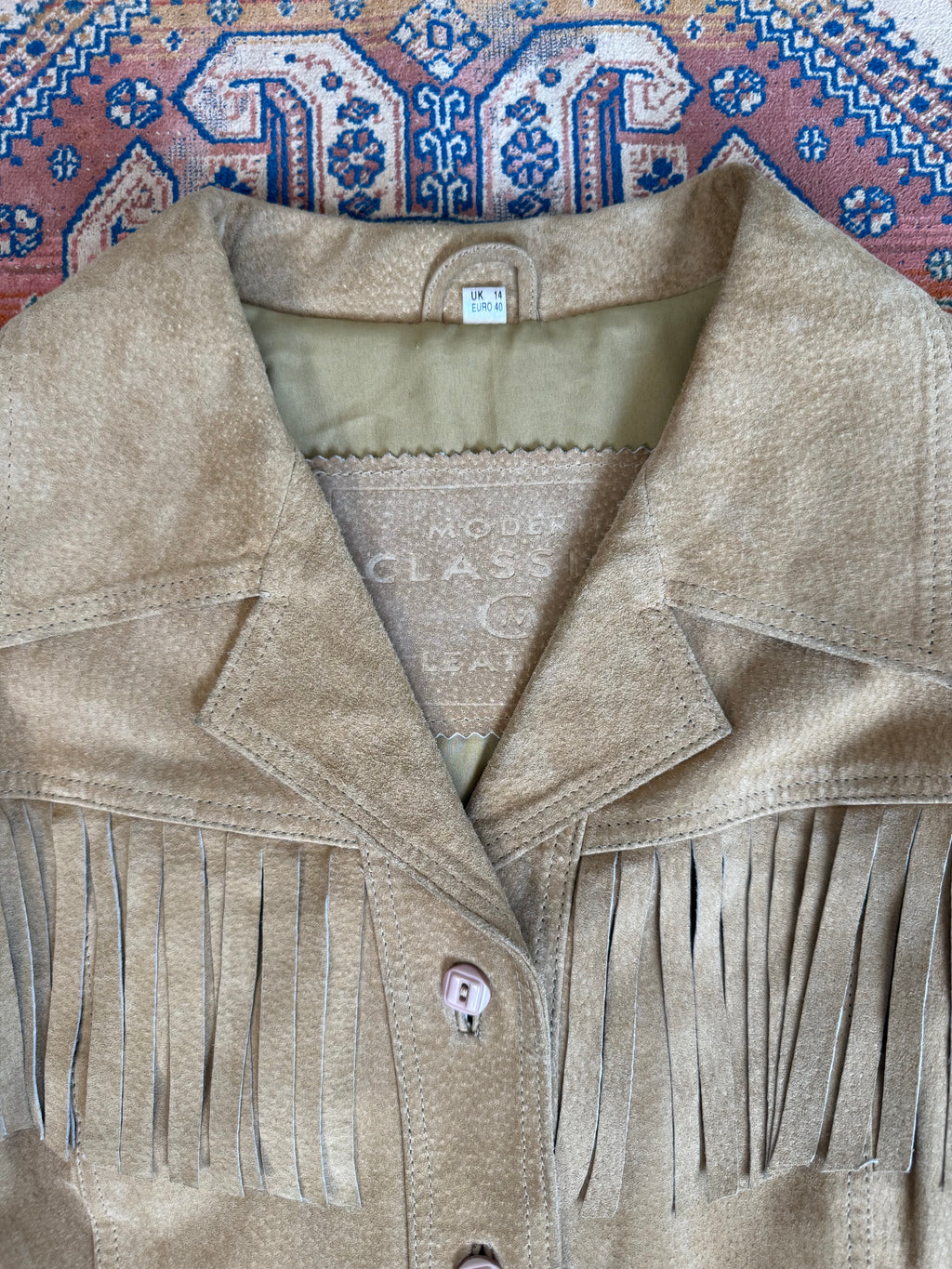 Suede Festival Vintage Leather Jacket in Tan – Western Boho Chic