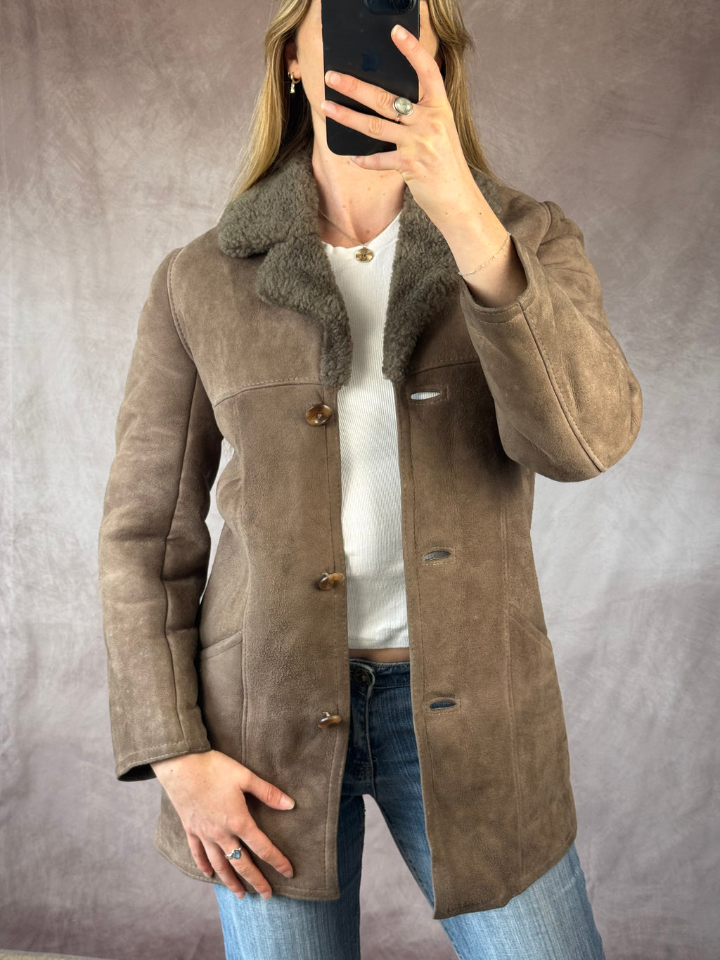 Vintage sheepskin coat (S)