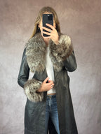 Y2K Vintage Faux Fur Burberry Coat (S)