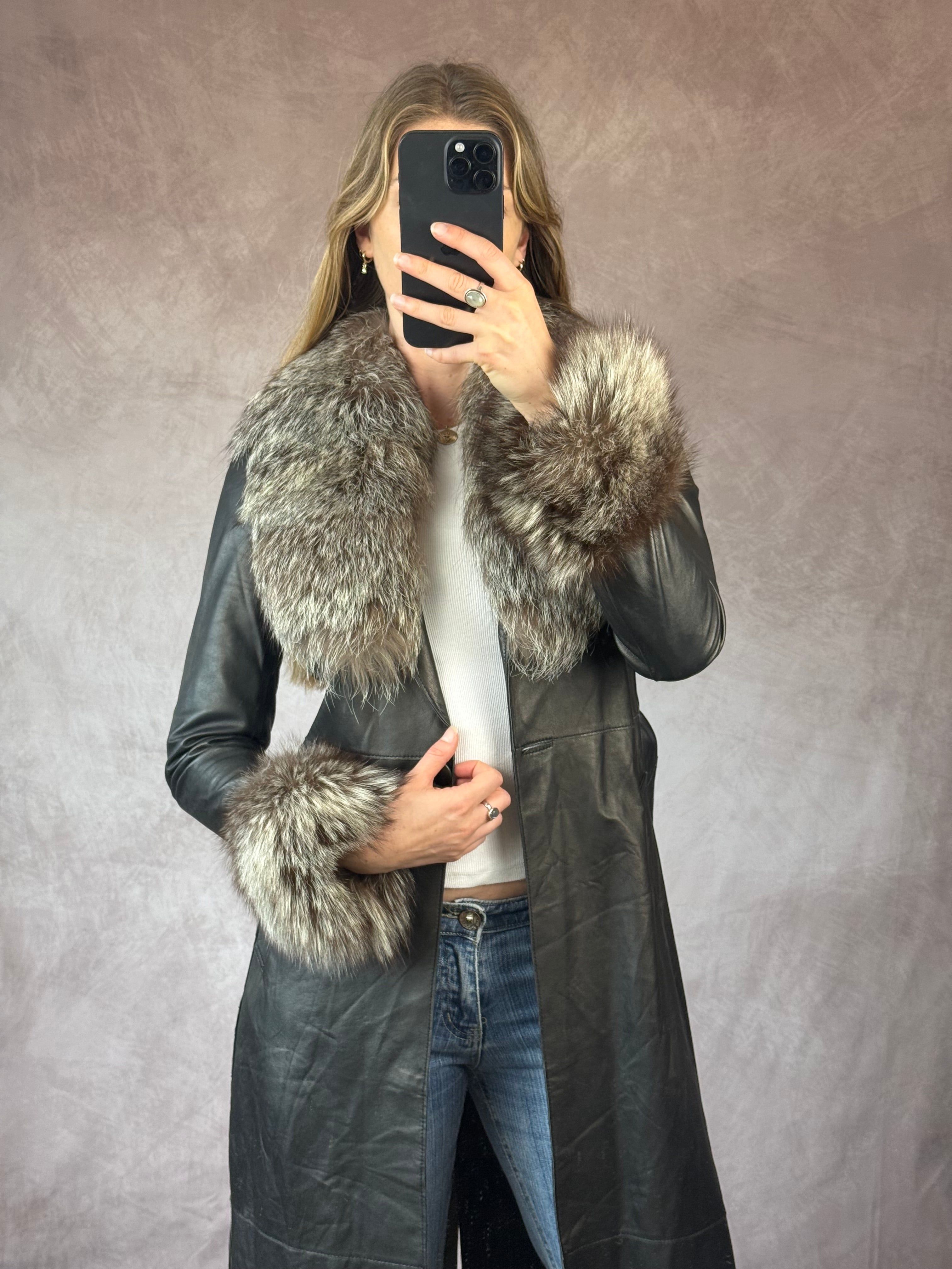 Y2K Vintage Faux Fur Burberry Coat (S)