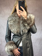 Y2K Vintage Faux Fur Burberry Coat (S)