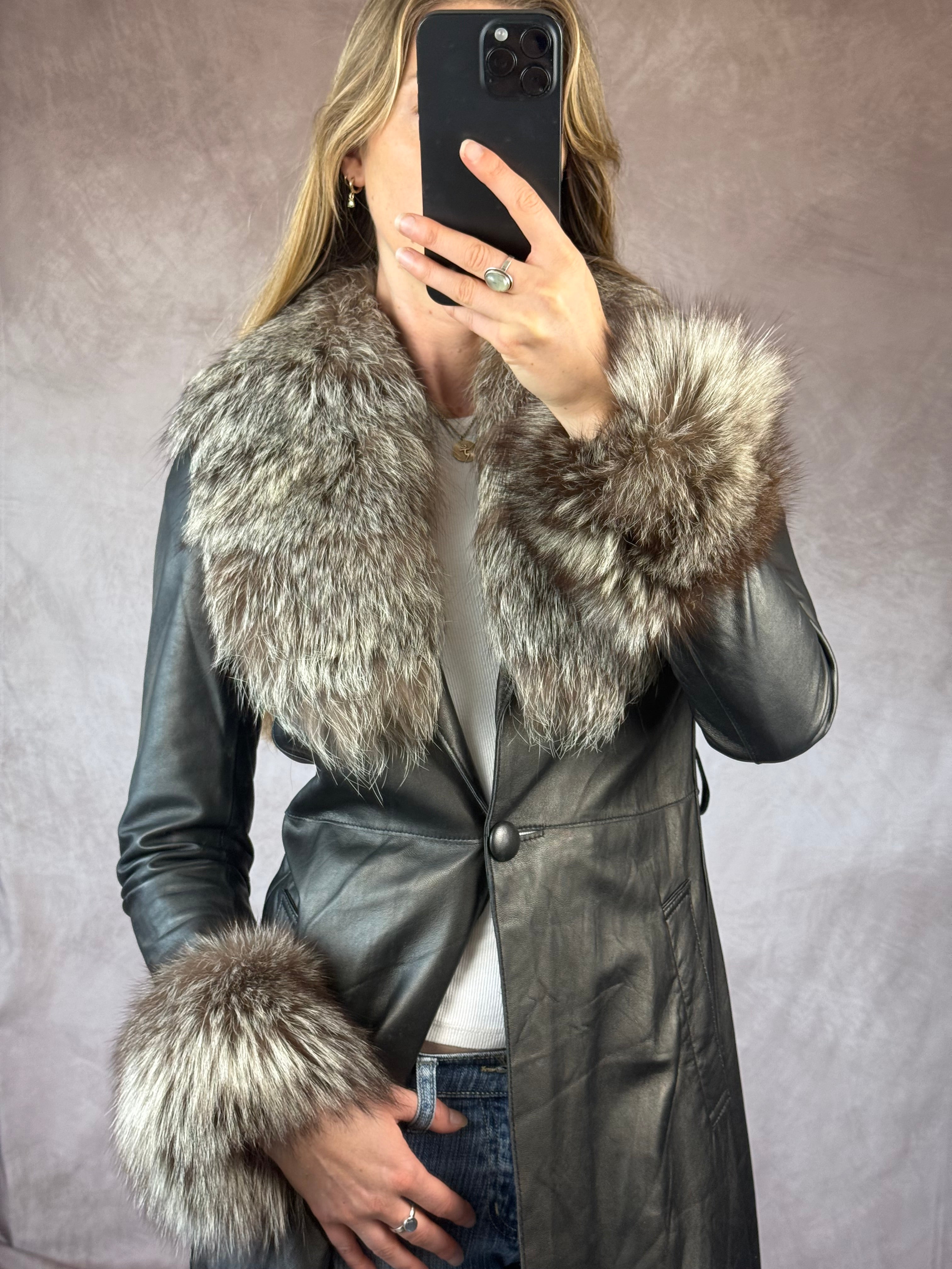 Y2K Vintage Faux Fur Burberry Coat (S)