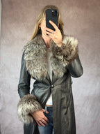 Y2K Vintage Faux Fur Burberry Coat (S)