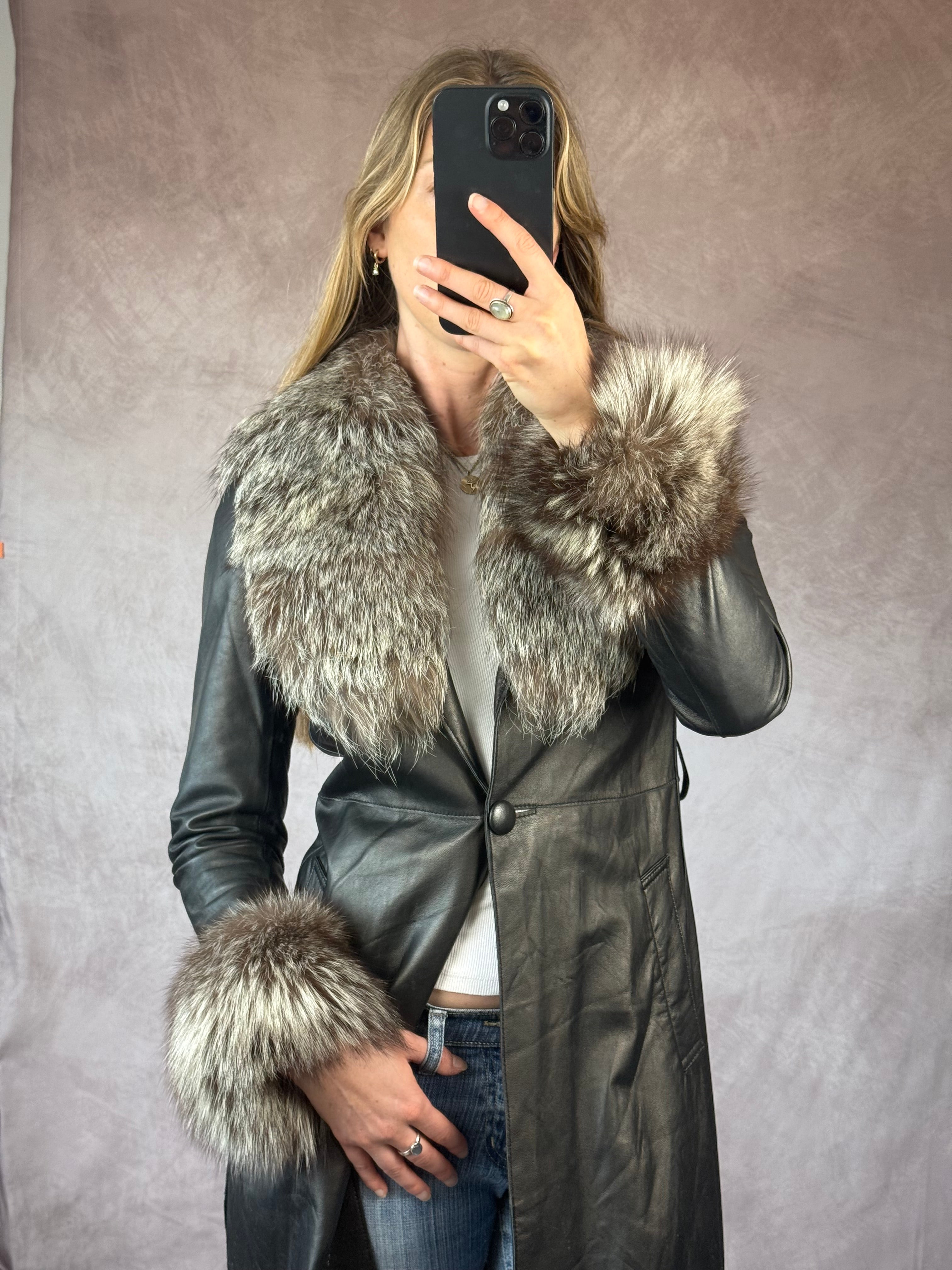 Y2K Vintage Faux Fur Burberry Coat (S)