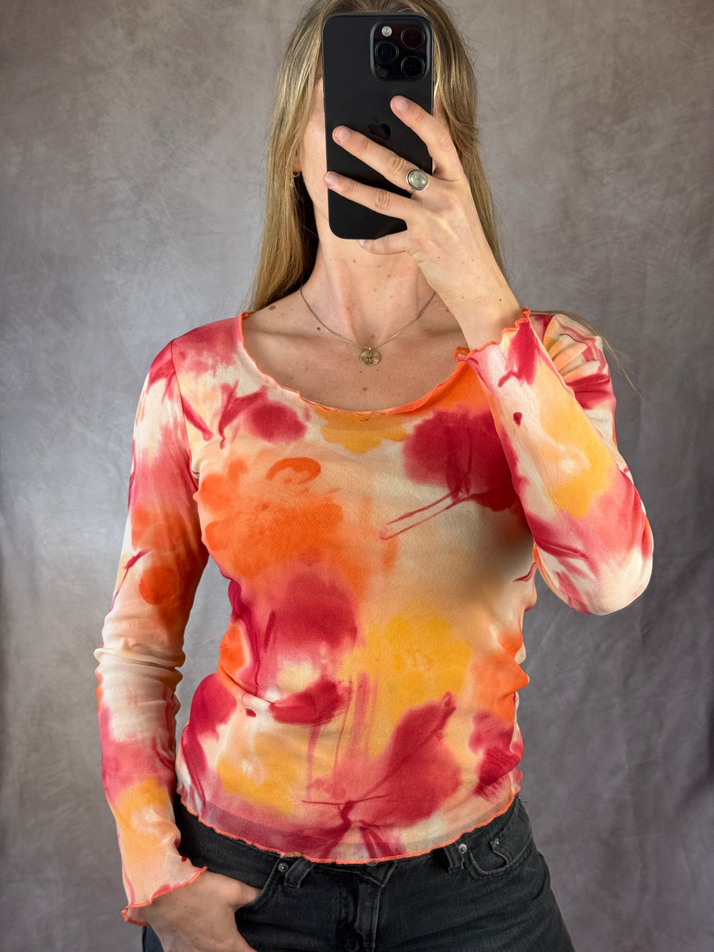 Y2K vintage floral top (S).