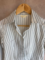 Y2K black & white vintage buttoned shirt (S).
