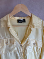 Y2K vintage pastel yellow buttoned shirt (M)