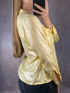 Y2K vintage pastel yellow buttoned shirt (M)
