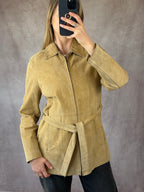 Vintage brown suede coat (L)