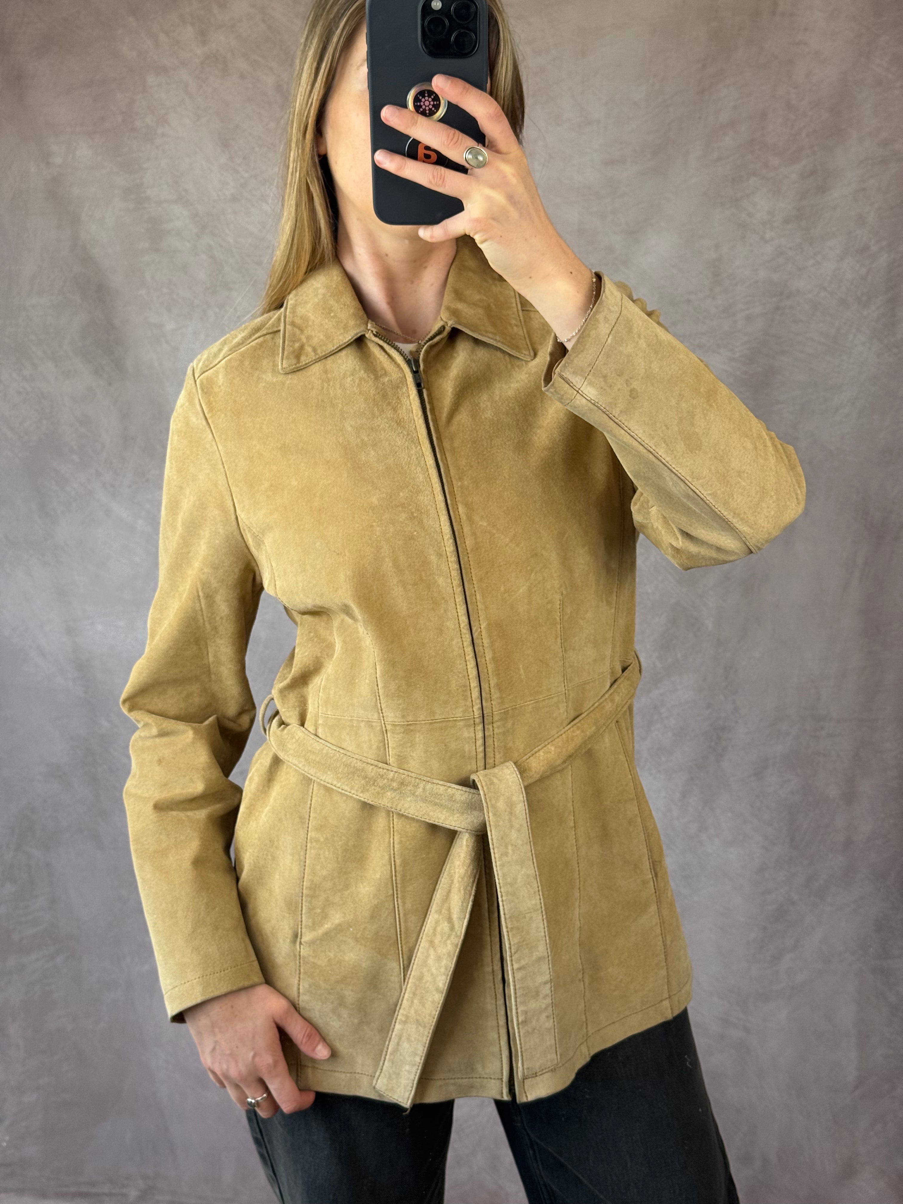 Vintage brown suede coat (L)