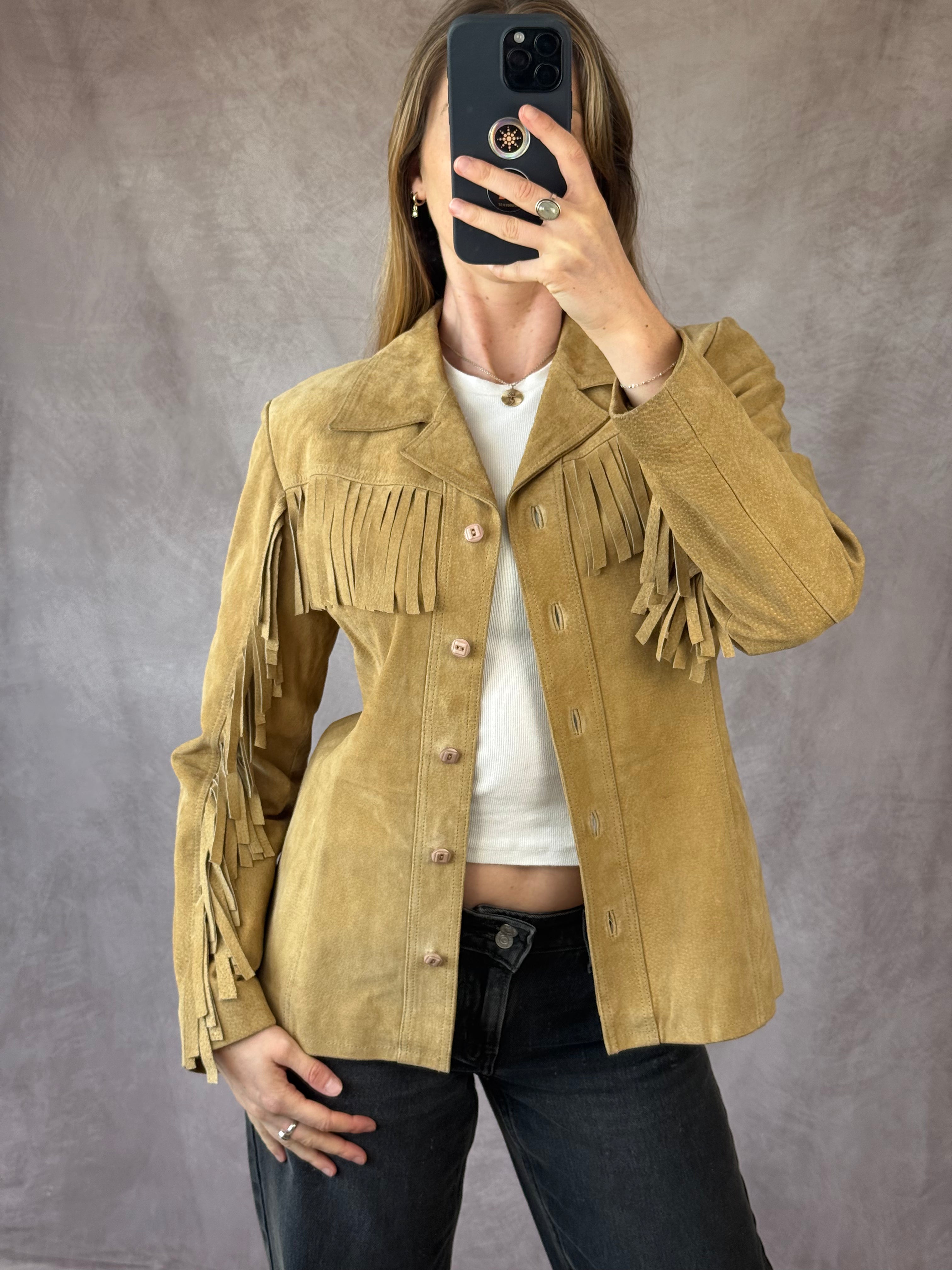 Vintage western festival Y2K suede jacket (L)