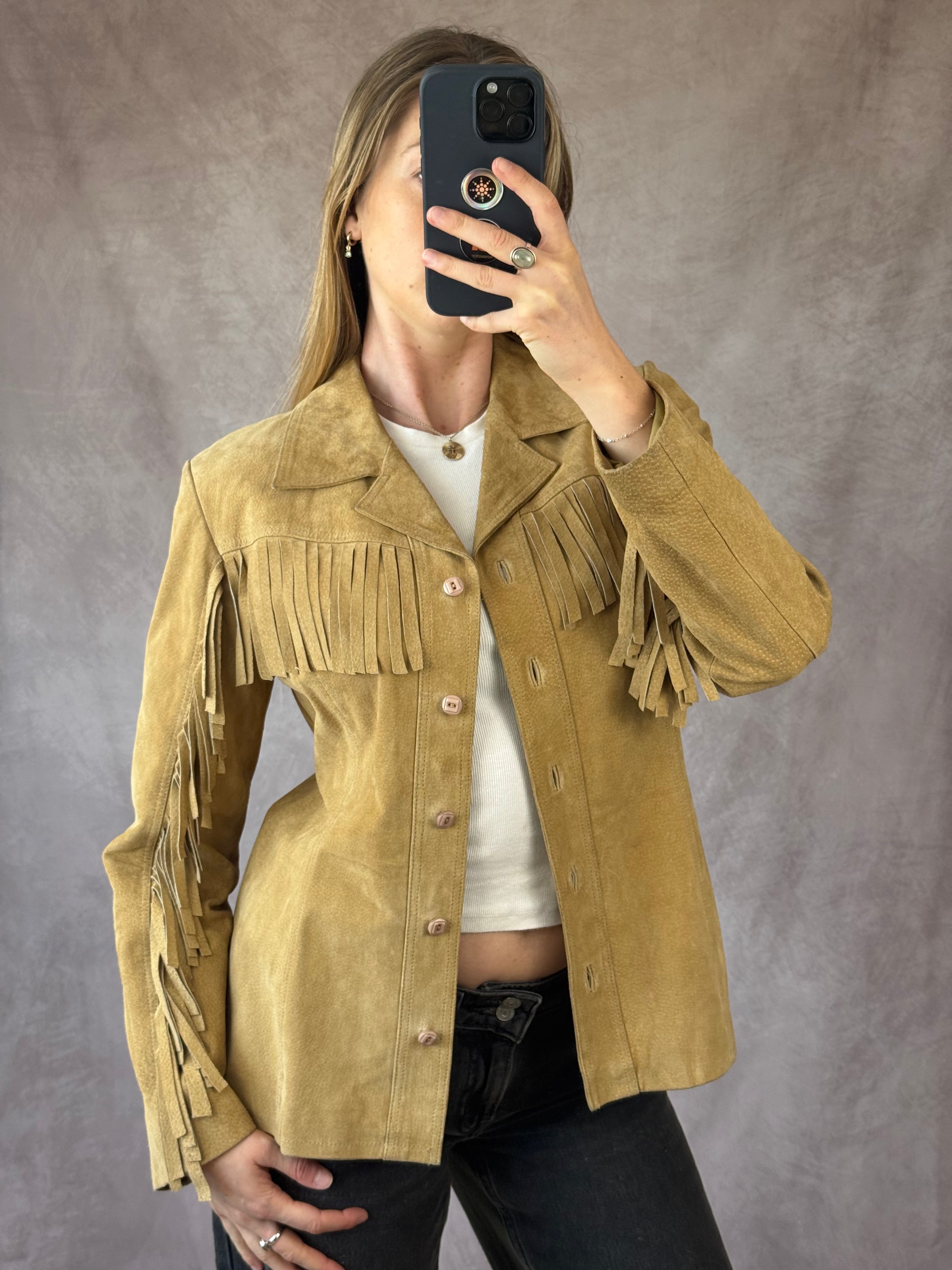 Vintage western festival Y2K suede jacket (L)