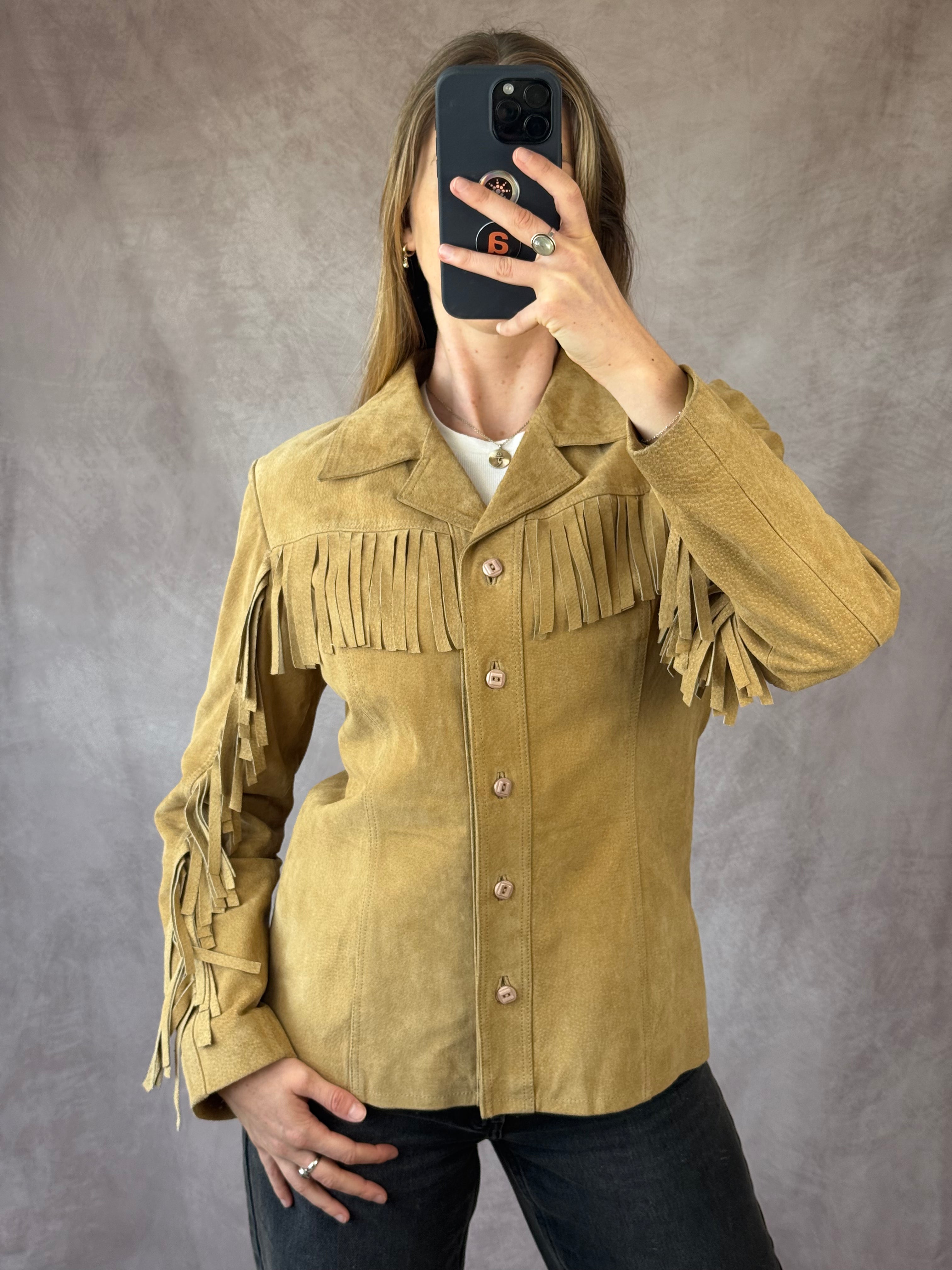 Vintage western festival Y2K suede jacket (L)