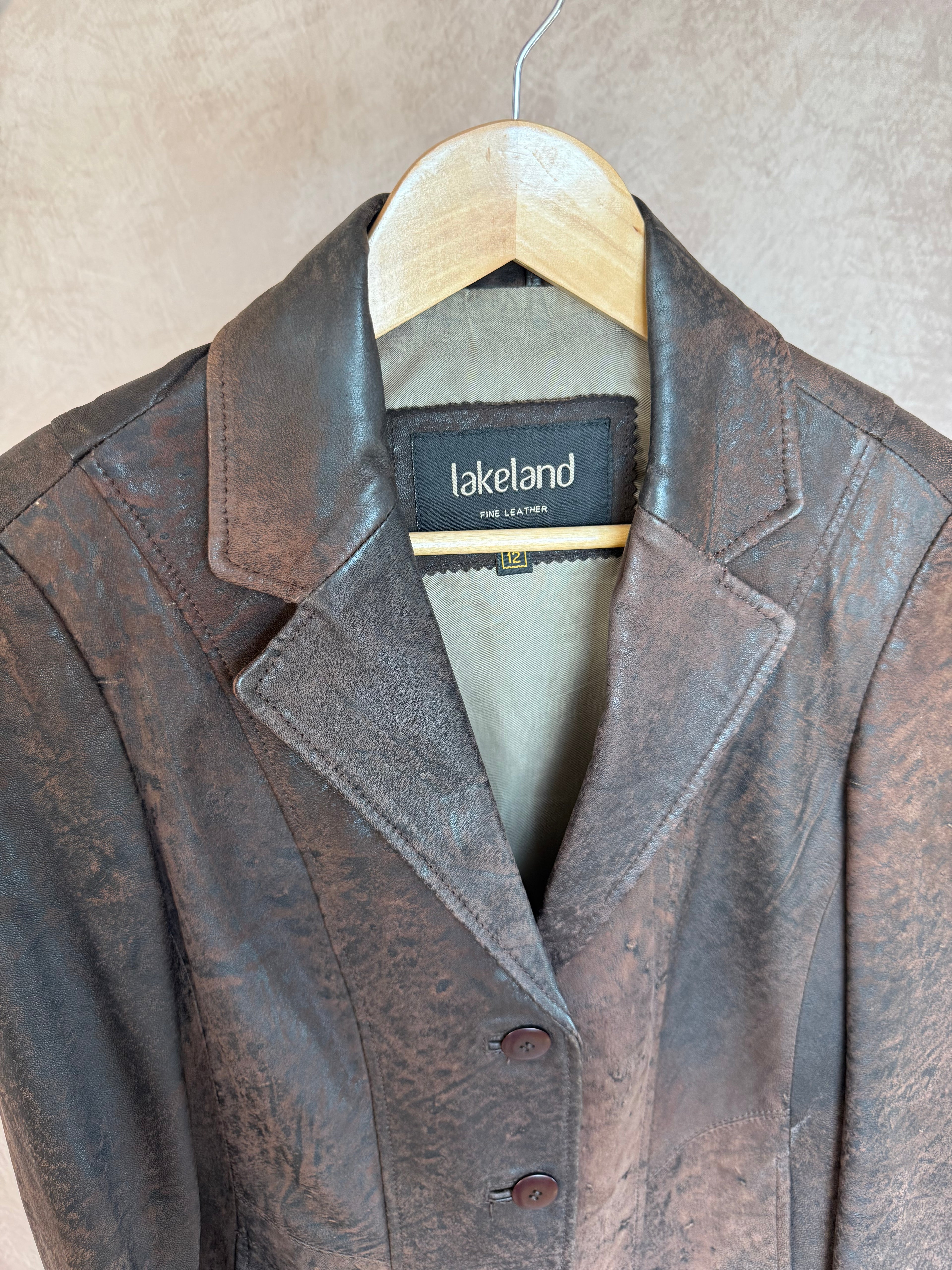 Vintage Y2K brown soft leather blazer jacket (L)