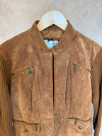 Vintage Y2K brown suede racer jacket (M)