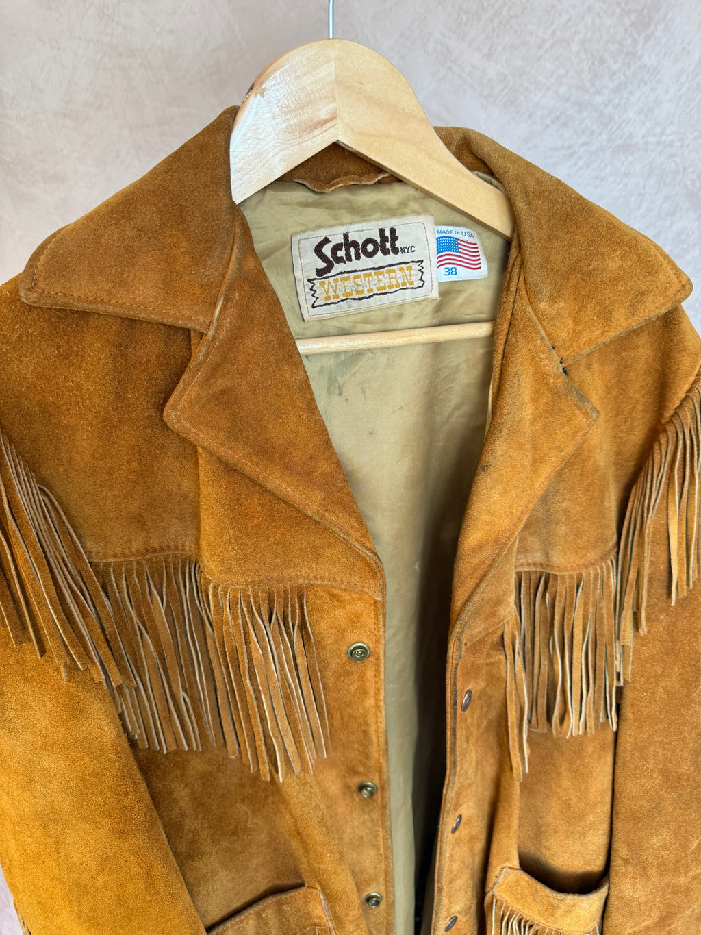 Vintage Y2K 70s tan suede cowgirl jacket (XL)