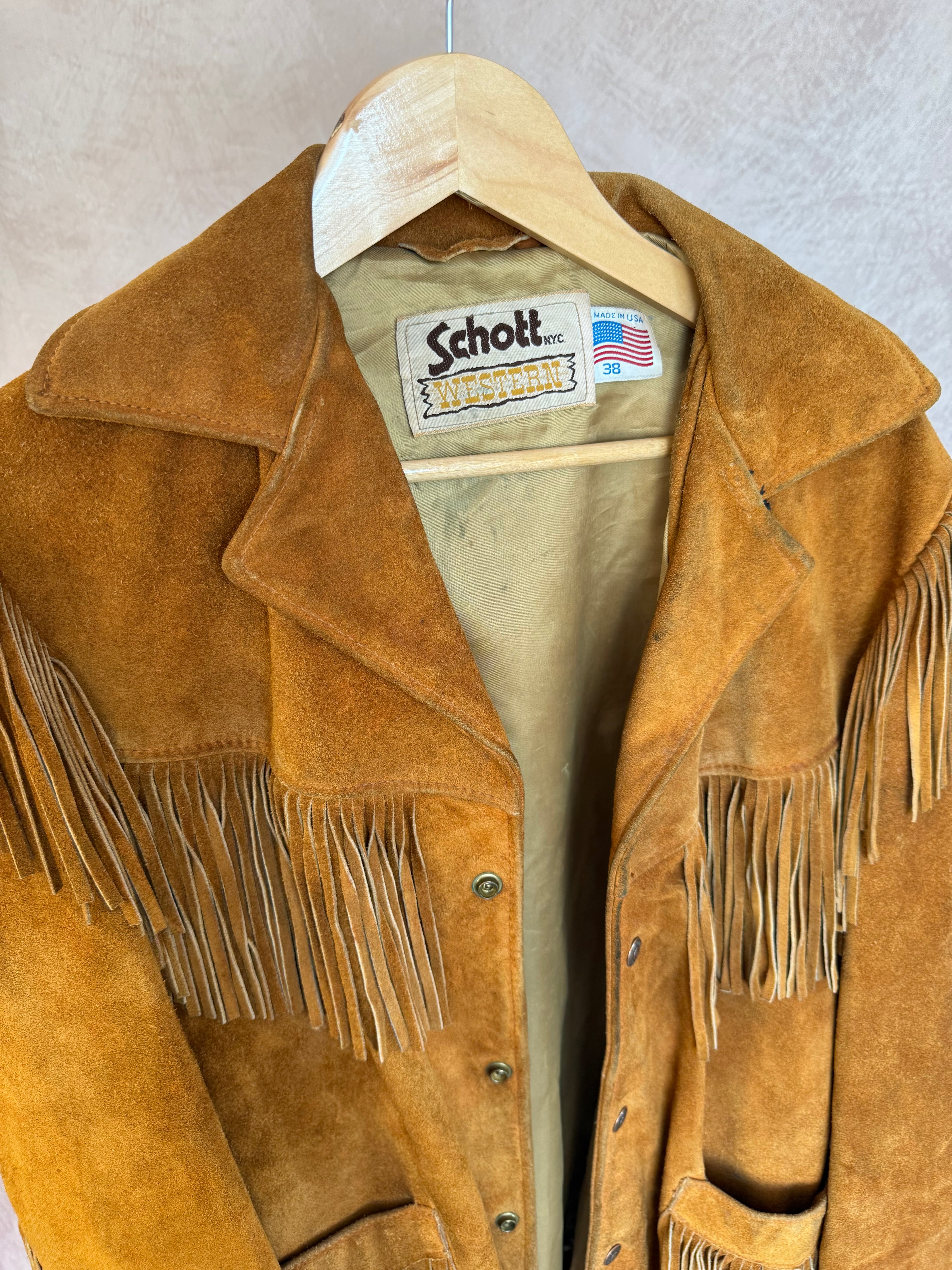 Vintage Y2K 70s tan suede cowgirl jacket (XL)