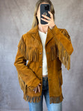 Vintage Y2K 70s tan suede cowgirl jacket (XL)