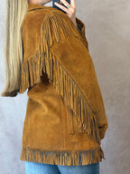 Vintage Y2K 70s tan suede cowgirl jacket (XL)