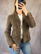 Vintage Y2K brown suede blazer jacket (M)