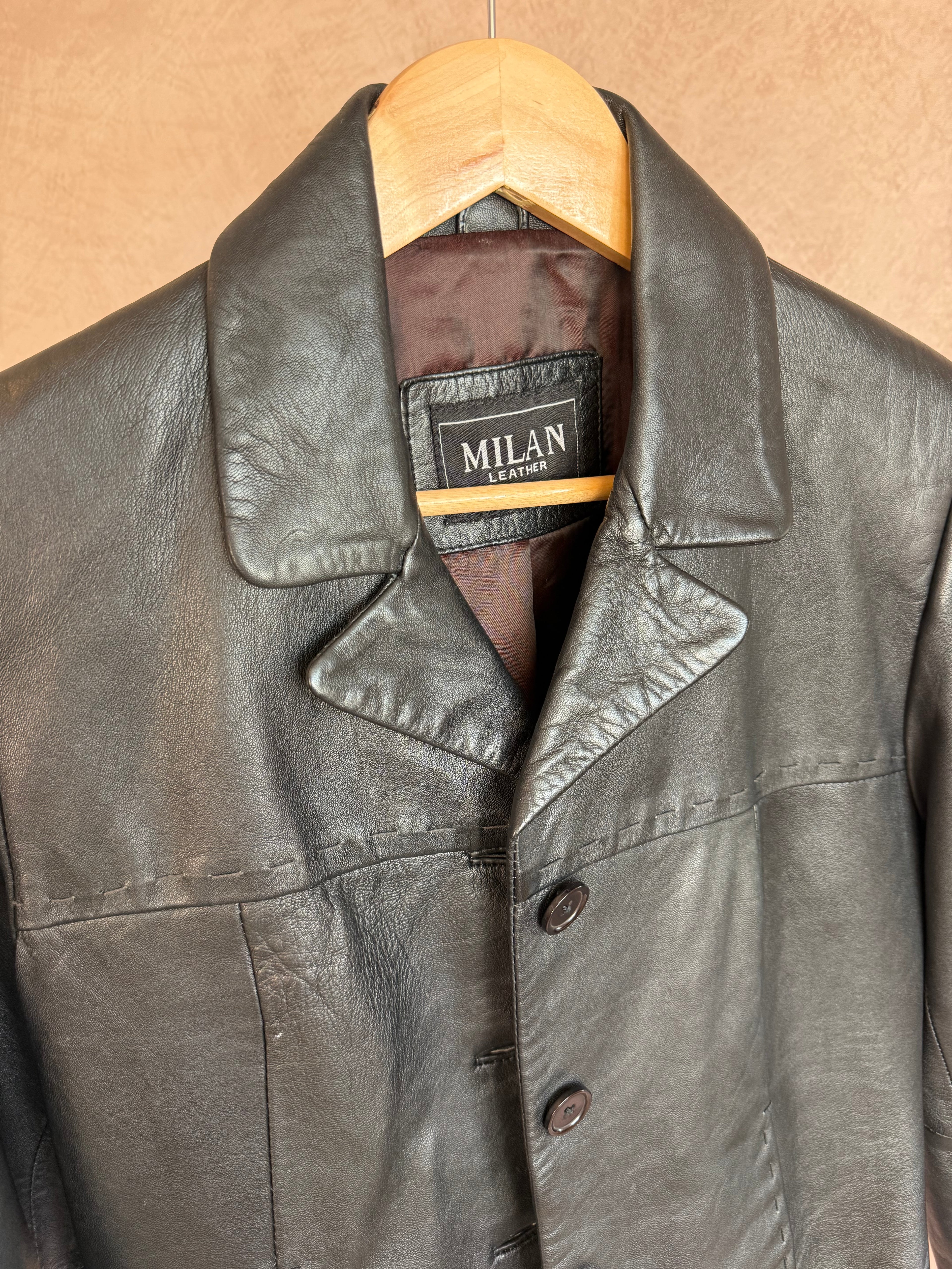 Vintage Y2K Italian leather biker jacket (L)