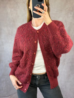 Vintage whimsical pink knitted jumper (L)