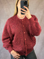 Vintage whimsical pink knitted jumper (L)