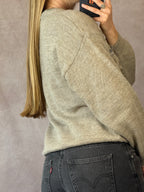 Vintage nordic geometric knitted jumper (M)