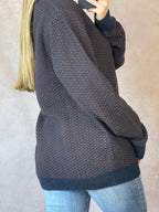 Vintage navy blue knitted jumper (XXL)