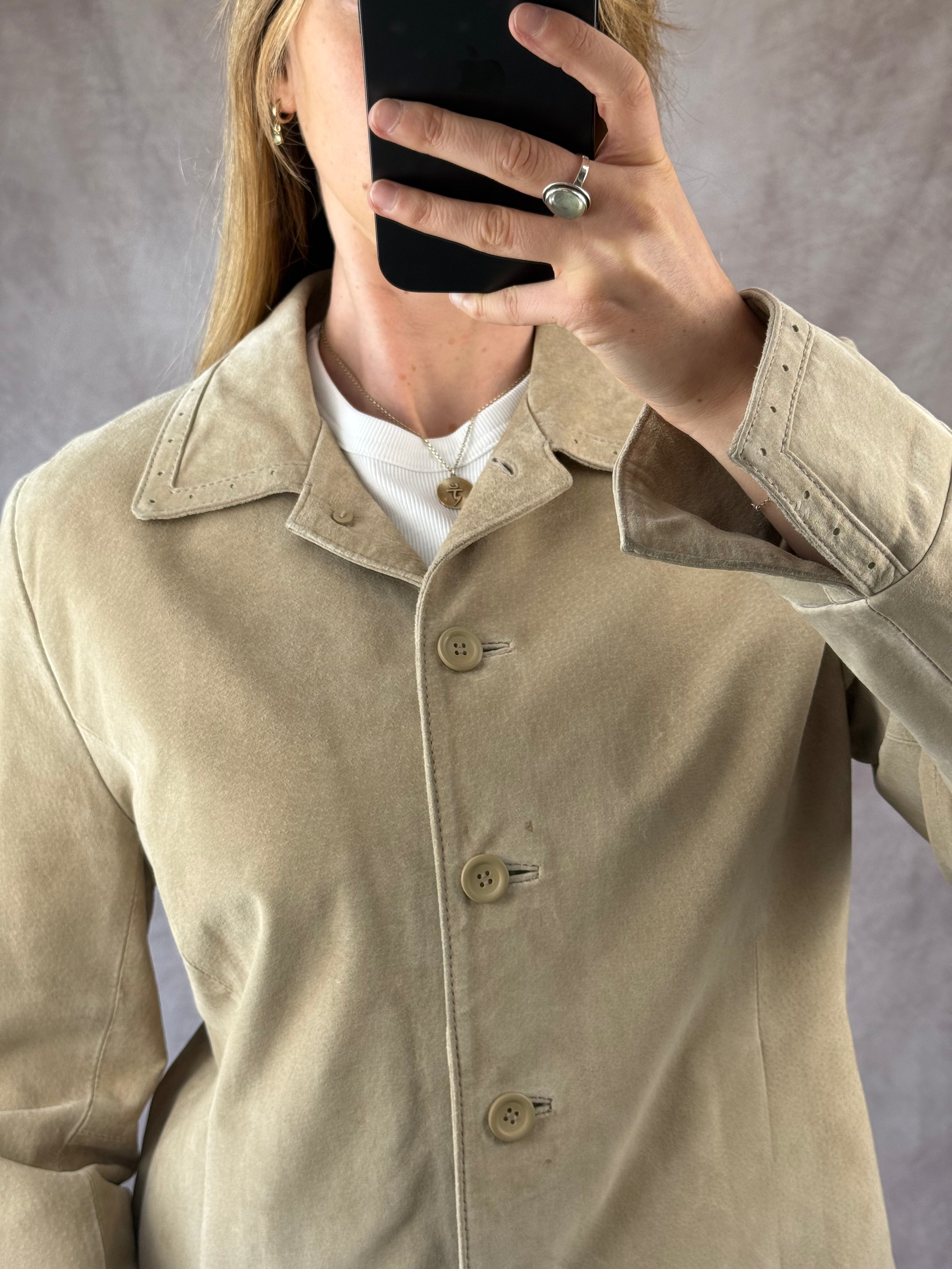 Vintage cream suede Y2K jacket (XL)