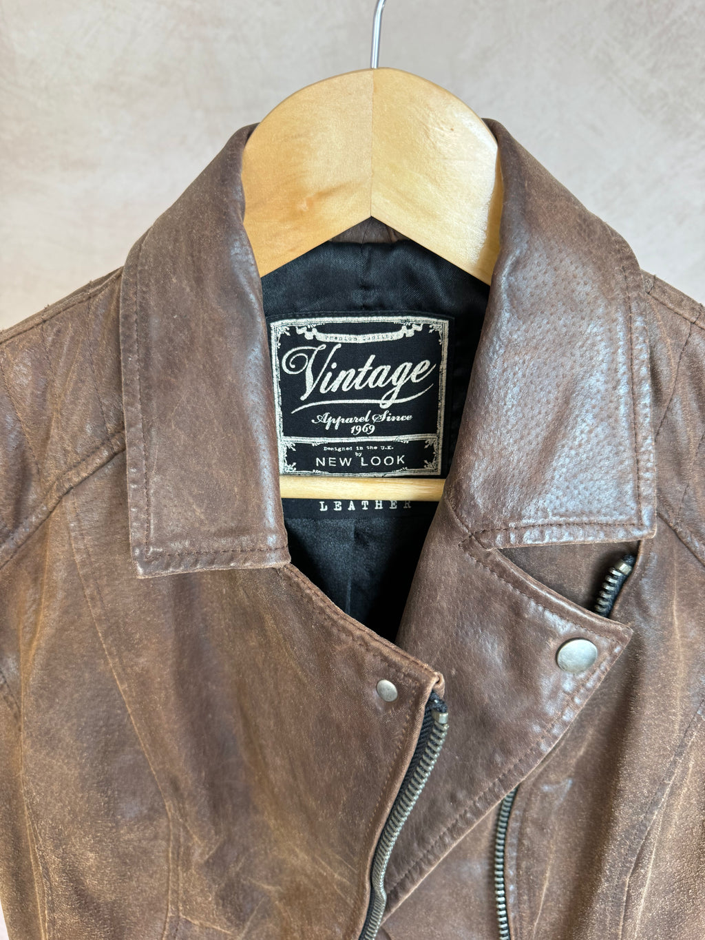 Vintage Y2K brown racer jacket (M)