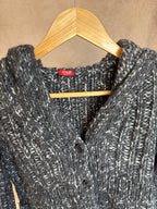 Vintage Y2K grunge charcoal knitted jumper (M)
