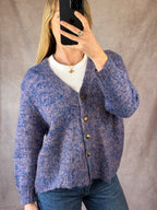 Vintage whimsical lilac knitted jumper (L)