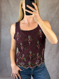 After Shock Y2K burgundy sequinned top (L)