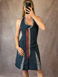 Y2K 90's denim halter neck dress (S)