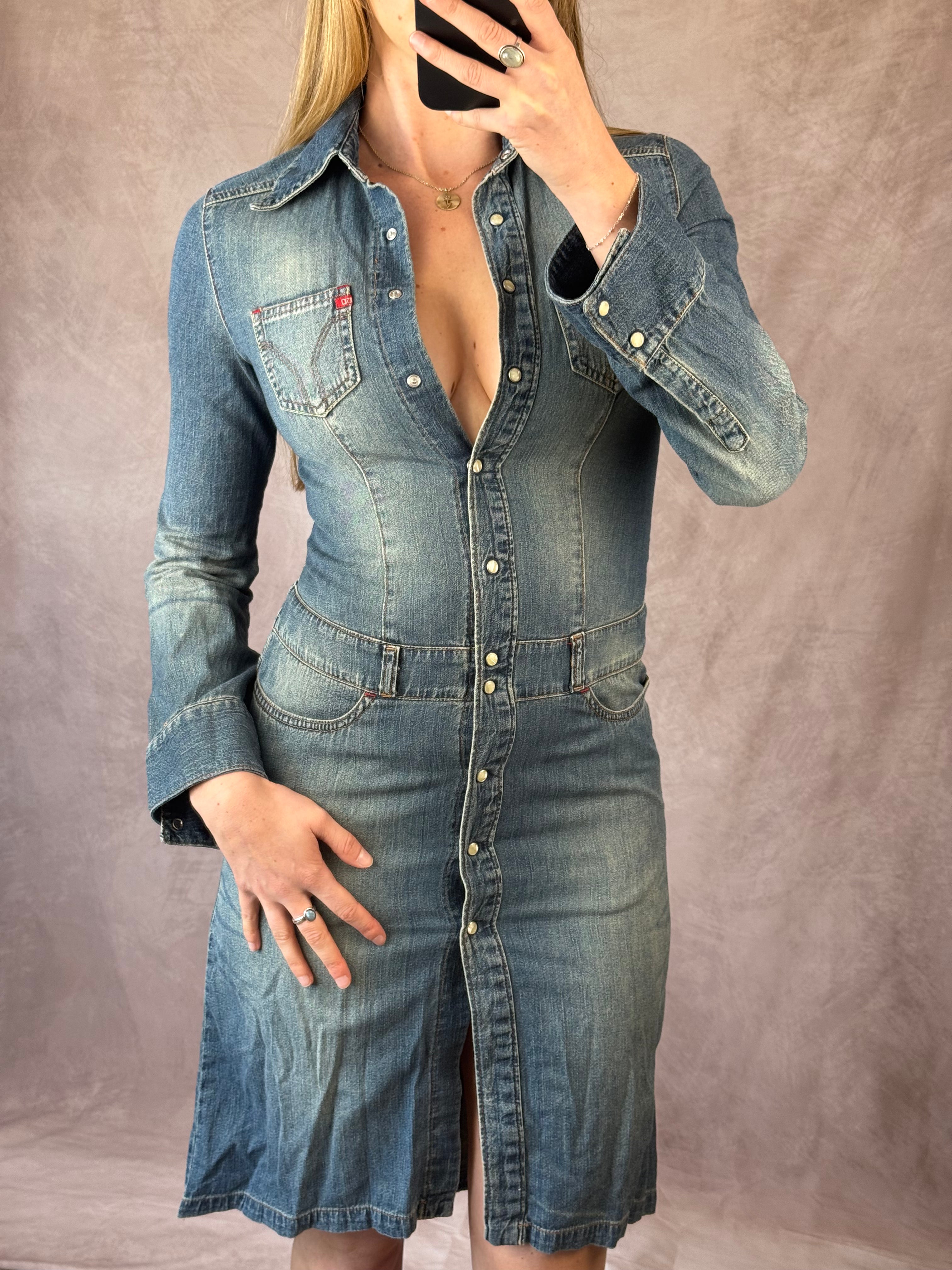 Y2K Miss Sixty blue denim dress (XS)