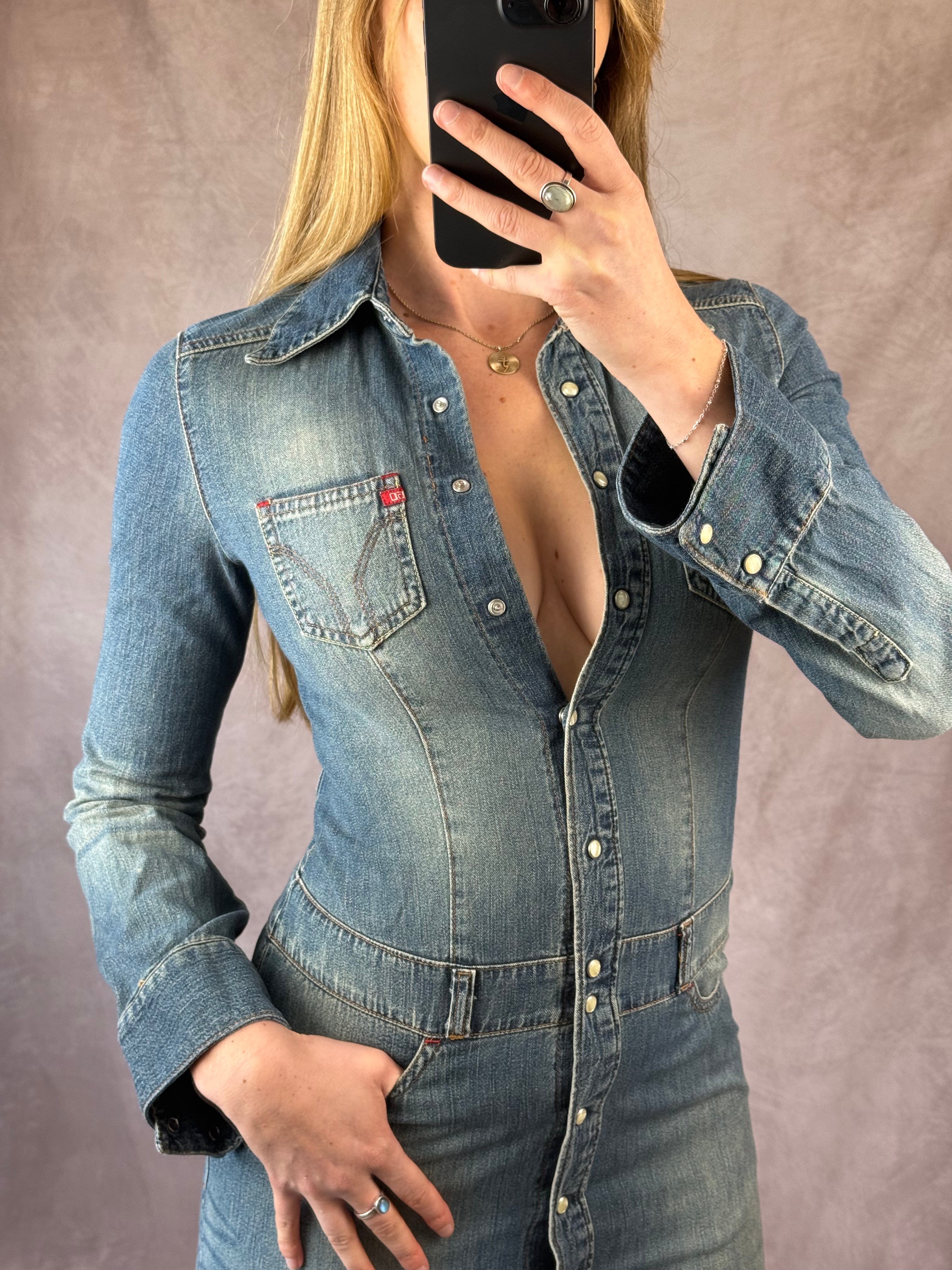 Y2K Miss Sixty blue denim dress (XS)
