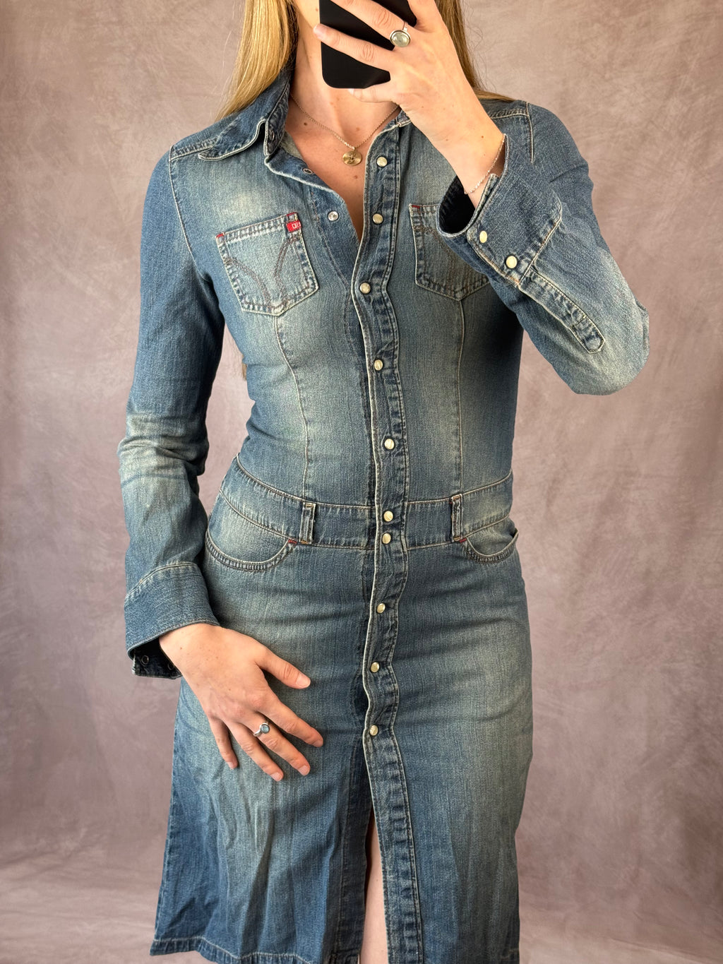 Y2K Miss Sixty blue denim dress (XS)