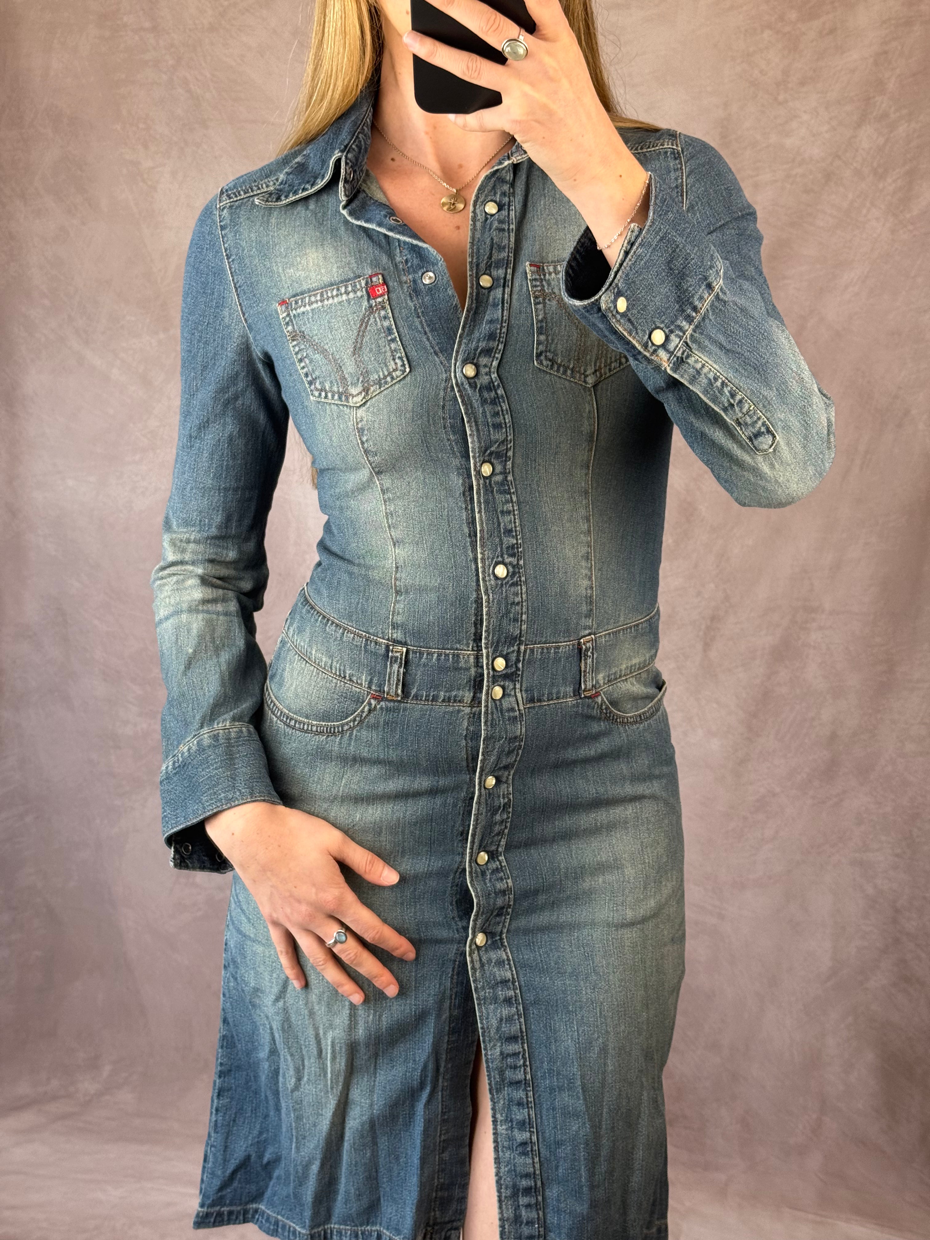 Y2K Miss Sixty blue denim dress (XS)