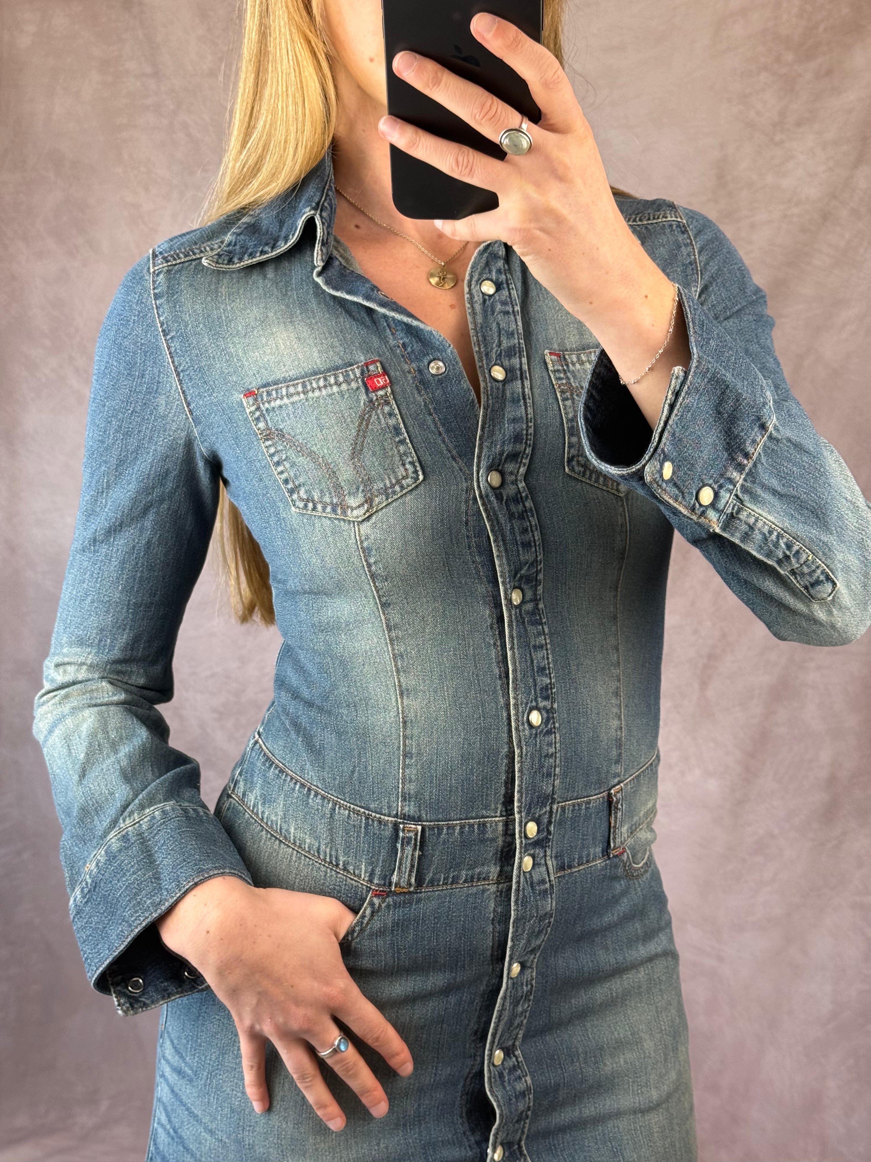 Y2K Miss Sixty blue denim dress (XS)