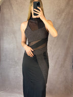 Y2K 90's mesh black & grey dress (S)