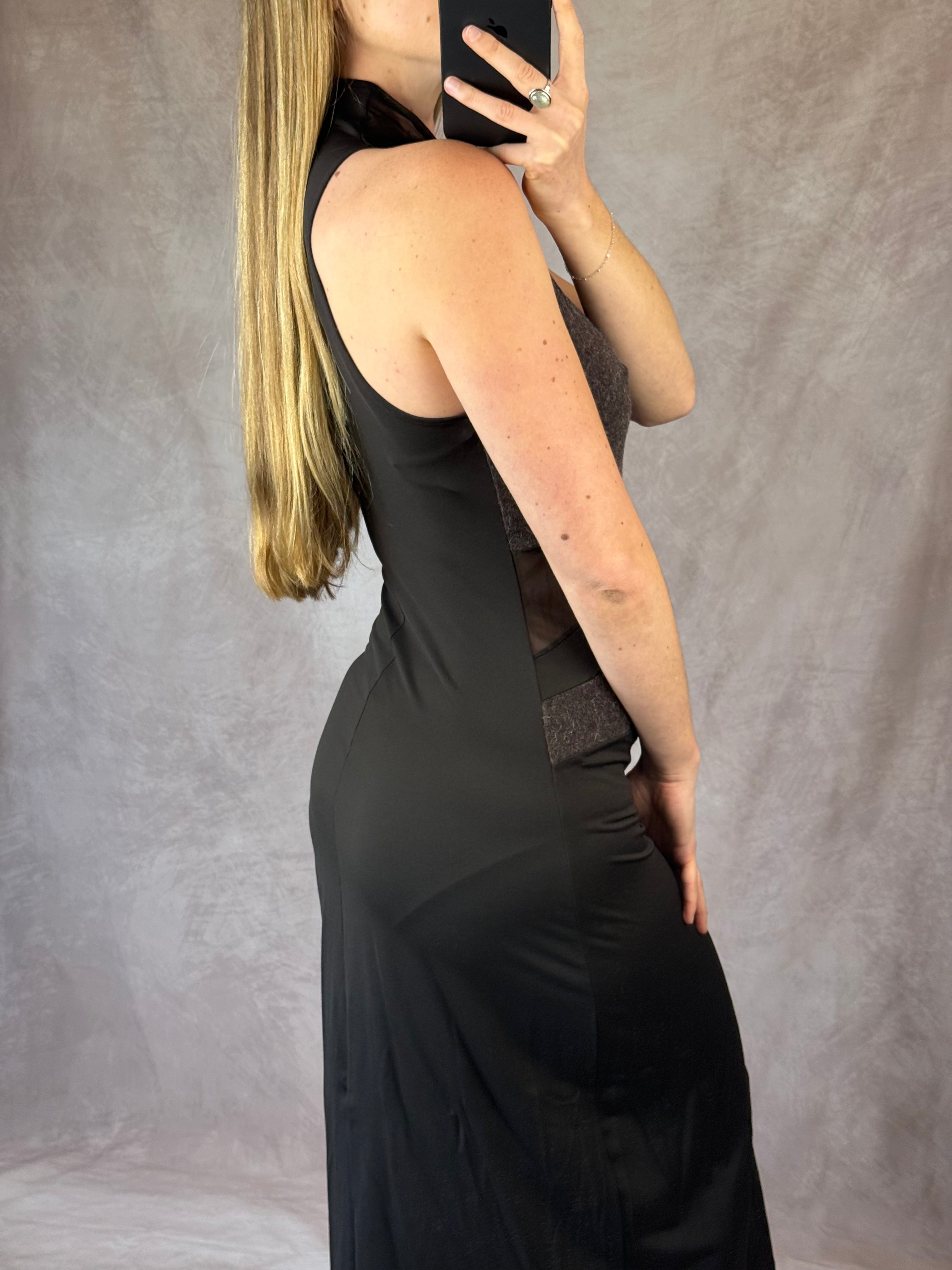 Y2K 90's mesh black & grey dress (S)