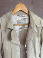 Vintage Y2K cream suede trench coat (L)