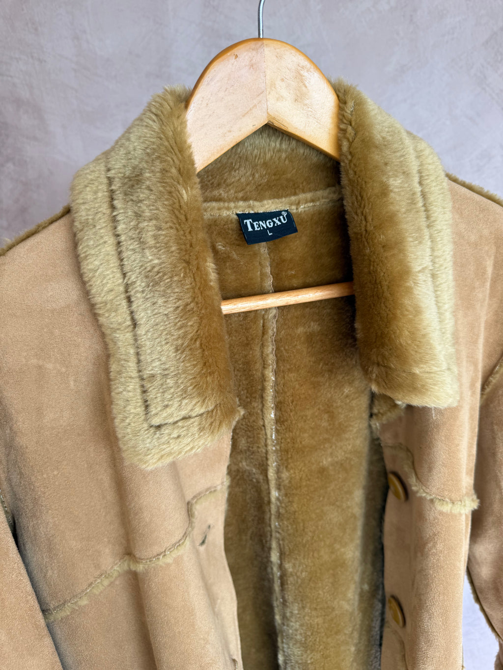 Vintage Y2K faux fur coat (L)