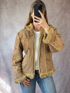 Vintage Y2K faux fur jacket (M)