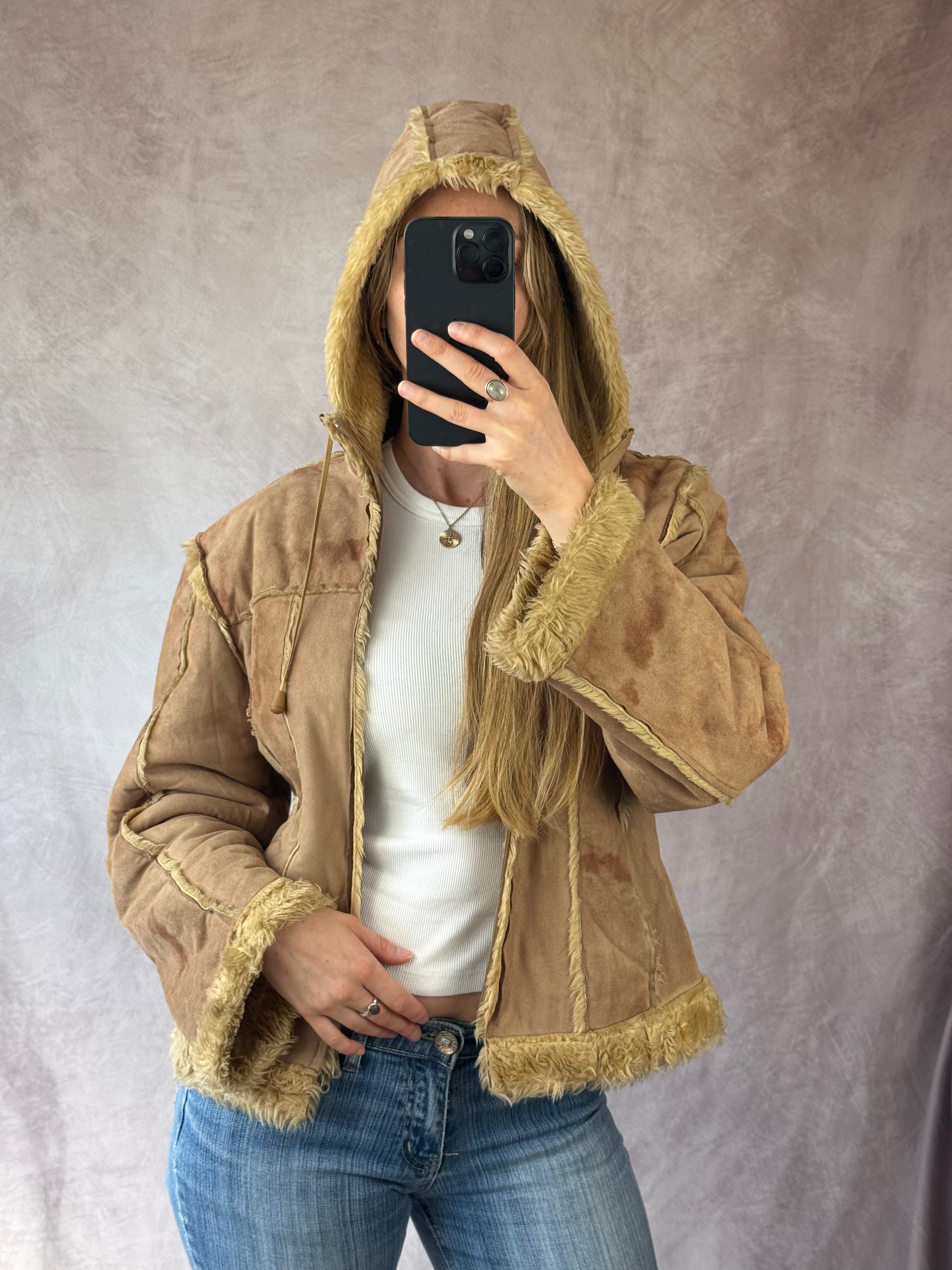 Vintage Y2K faux fur jacket (M)