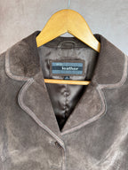 Vintage Y2K brown suede biker jacket (M)