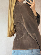 Vintage Y2K brown suede biker jacket (M)